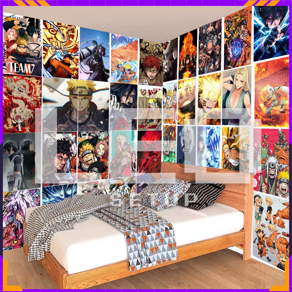 Tranh Decal dán tường decor phòng Poster Naruto - Ninja làng lá nhiều kích thước A4, A5 by LeoSetup