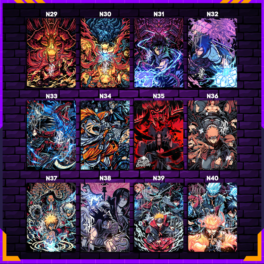 Tranh Decal dán tường decor phòng Poster Naruto - Ninja làng lá nhiều kích thước A4, A5 by LeoSetup