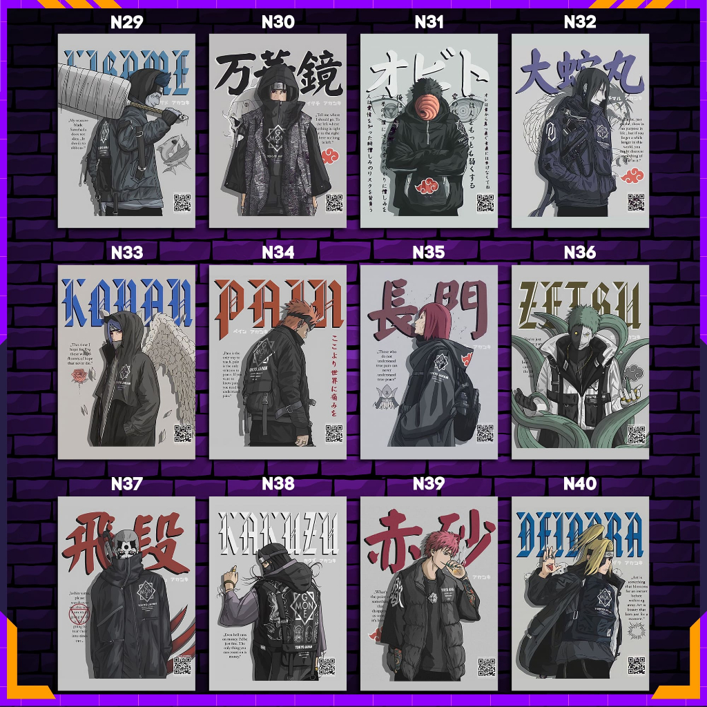 Tranh Decal dán tường decor phòng Poster Naruto - Ninja làng lá nhiều kích thước A4, A5 by LeoSetup