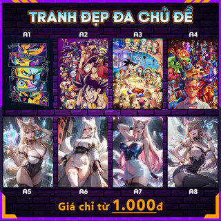 Tranh Decal dán tường decor phòng Poster anime, manga, siêu anh hùng - nhiều kích thước A4, A5 by LeoSetup