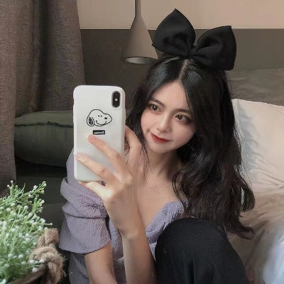 Bờm tóc hình nơ bản to 2 màu đen, đỏ cho nữ, băng đô hoặt hình disney phong cách dễ thương