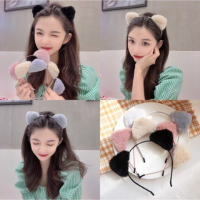 Bờm cài tóc nữ tai mèo xinh xắn sexy, băng đô tóc 2 màu phong cách hàn quốc mềm mượt cho nữ