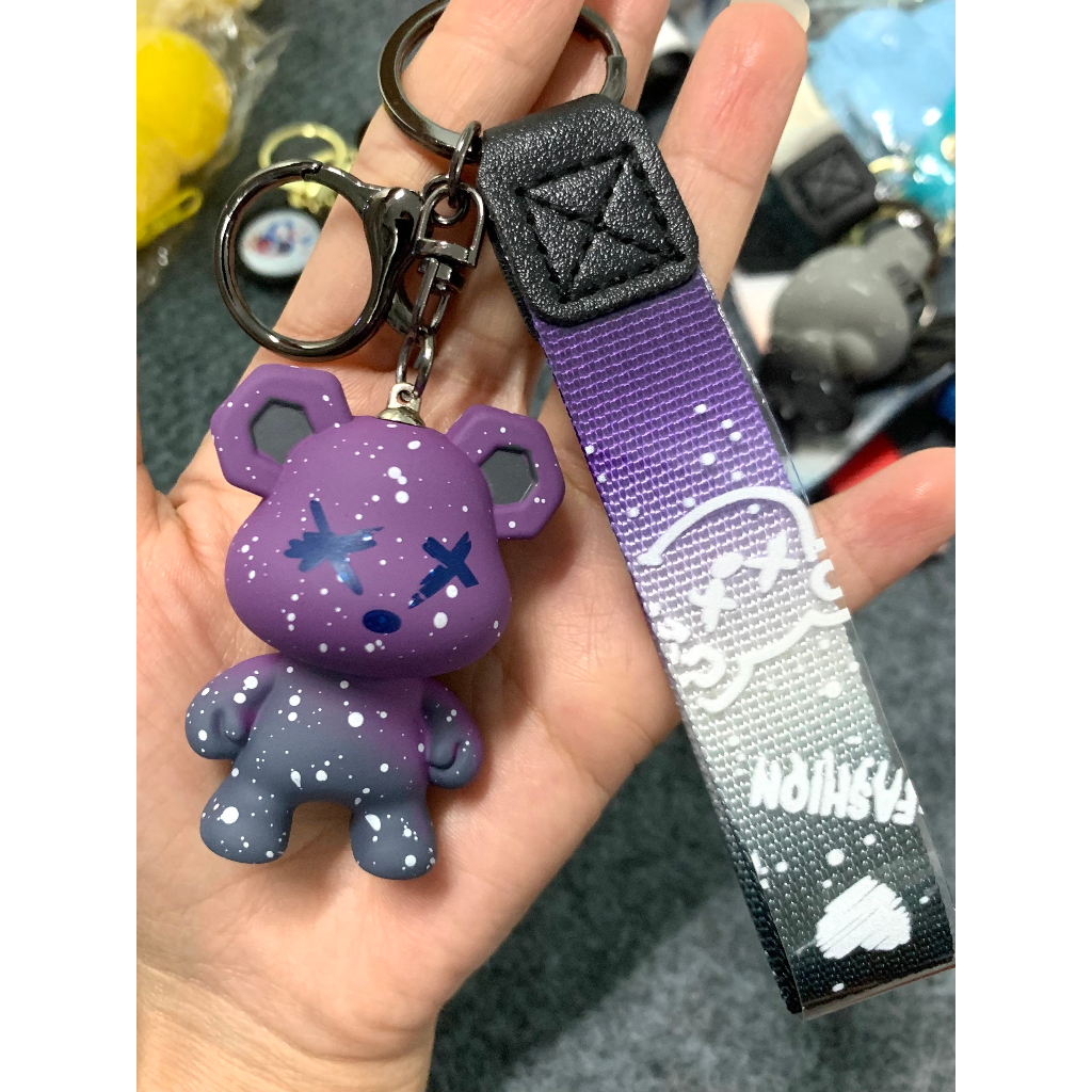 Móc khoá gấu Bear Brick treo balo cute dễ thương phong cách Hàn Quốc, móc khoá xe máy gấu Bear Brick