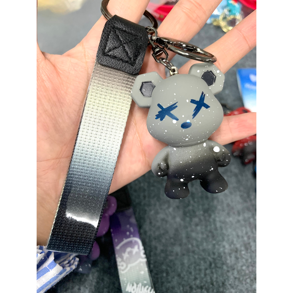 Móc khoá gấu Bear Brick treo balo cute dễ thương phong cách Hàn Quốc, móc khoá xe máy gấu Bear Brick