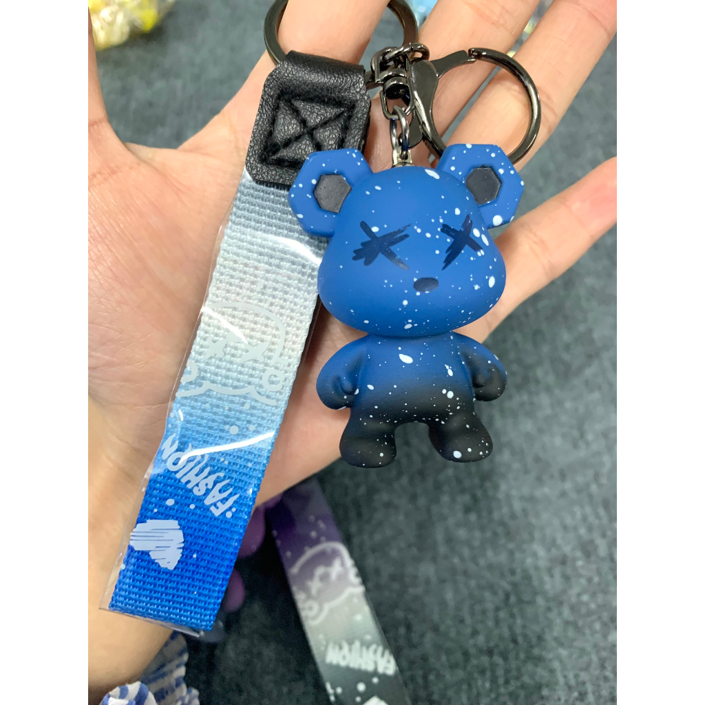 Móc khoá gấu Bear Brick treo balo cute dễ thương phong cách Hàn Quốc, móc khoá xe máy gấu Bear Brick