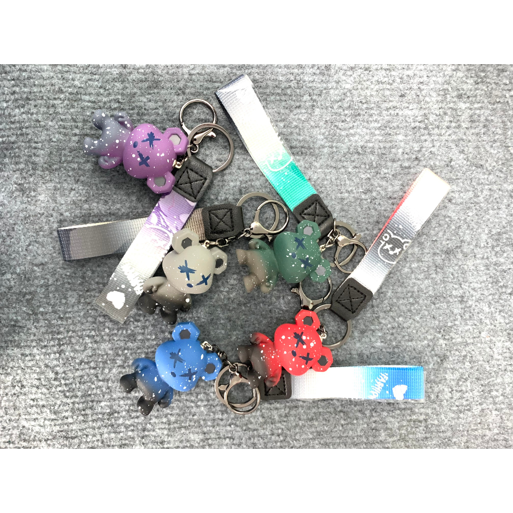 Móc khoá gấu Bear Brick treo balo cute dễ thương phong cách Hàn Quốc, móc khoá xe máy gấu Bear Brick