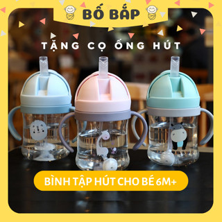 Bình Tập Hút Cho Bé Uống Sữa Uống Nước Có Van Chống Sặc Cao Cấp 250ml Có