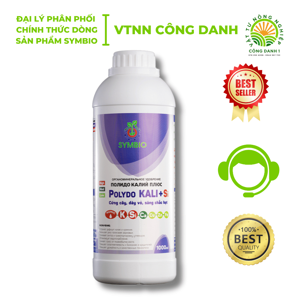Polydon KALI+Si 1l - Dưỡng trái vào hạt, cứng cây giảm đổ ngã