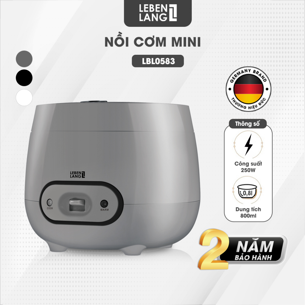 Nồi cơm điện mini Lebenlang LBL0583 dung tích 800ml, công suất 250W nhỏ gọn, thiết kế đơn giản hiện đại-chính hãng