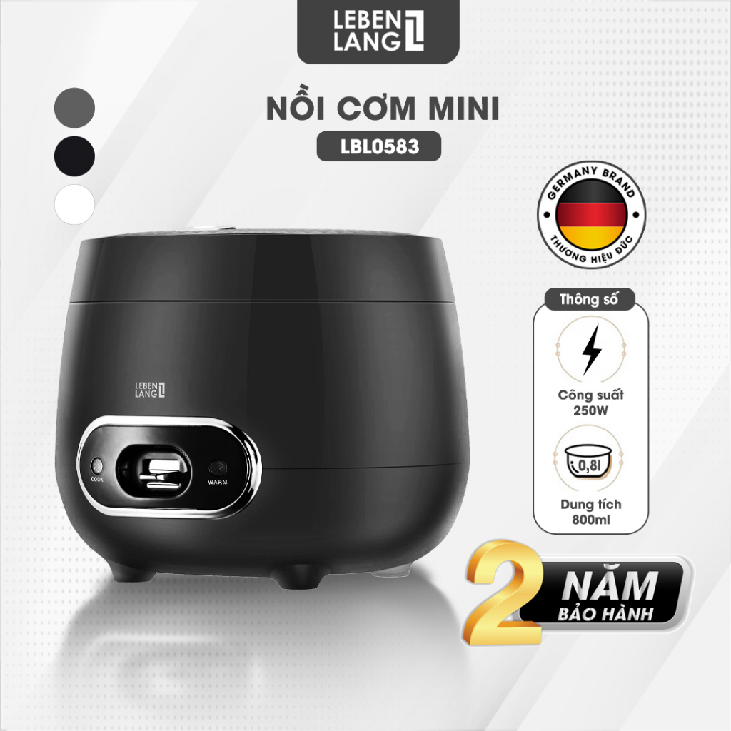 Nồi cơm điện mini Lebenlang LBL0583 dung tích 800ml, công suất 250W nhỏ gọn, thiết kế đơn giản hiện đại-chính hãng