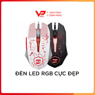 [Tặng lót ] Chuột chơi game R8 1614 1612 đèn led RGB - Chuột máy tính văn phòng chơi game, dây dù chống nhiễu