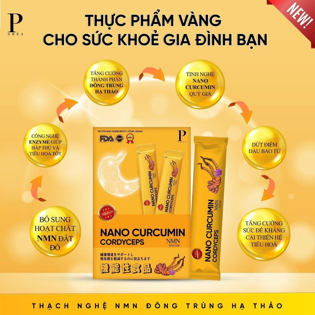 Thạch Nghệ NMN Daily Nano Curcumin 247 Thạch Nghệ Vị Chuối Hộp Mini 2 Thanh