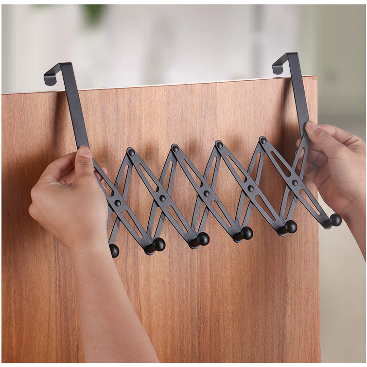 Móc treo sau cửa inox gấp gọn, móc hình chữ X nối liền gấp gọn theo đường zigzag, thanh móc treo đồ tiện dụng