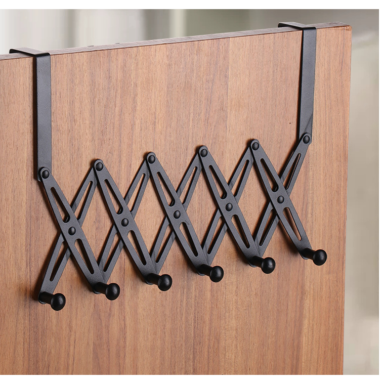 Móc treo sau cửa inox gấp gọn, móc hình chữ X nối liền gấp gọn theo đường zigzag, thanh móc treo đồ tiện dụng