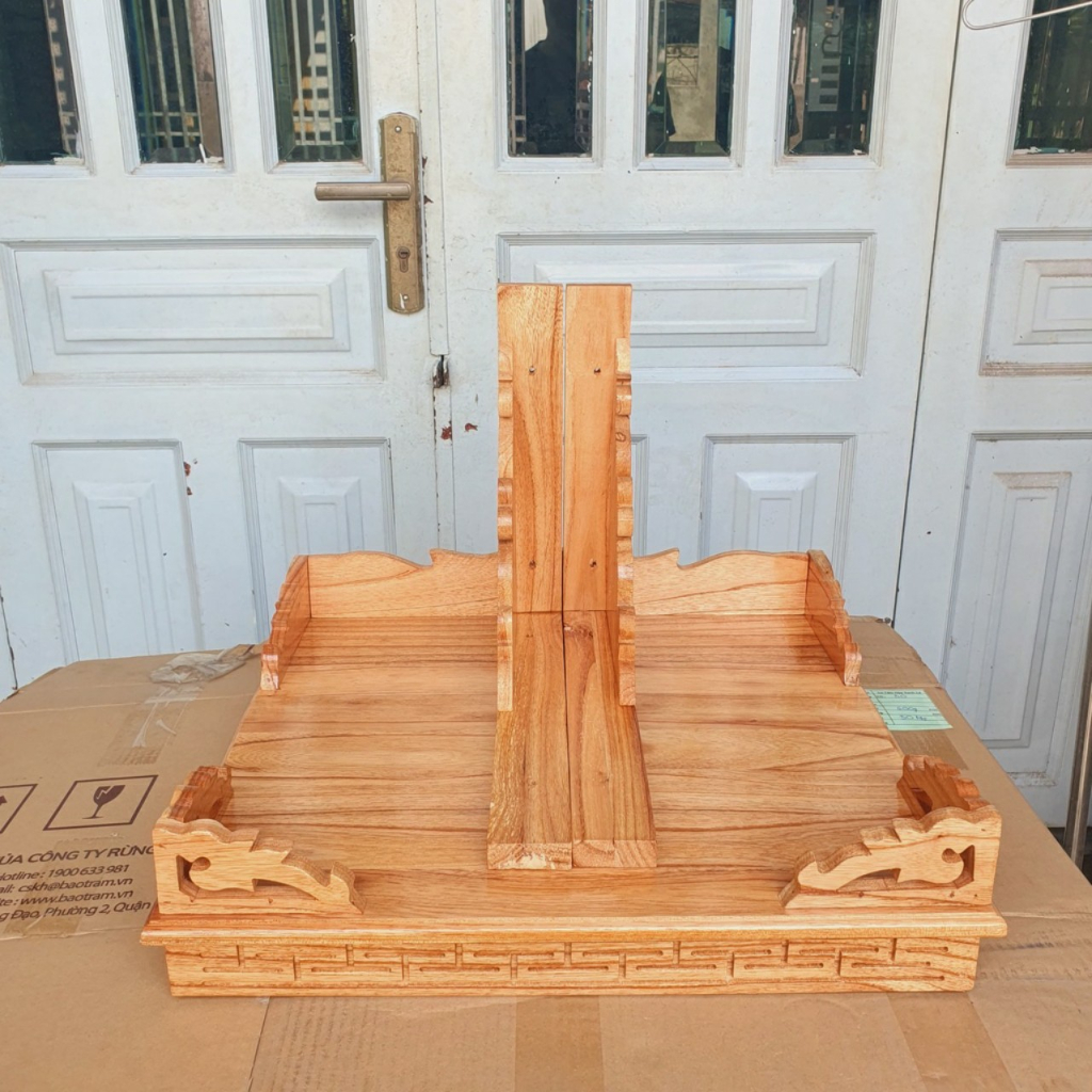Bàn thờ treo tường gỗ xoan ô gạch 2 màu -Nhiều size ( kèm cặp Eke gỗ )