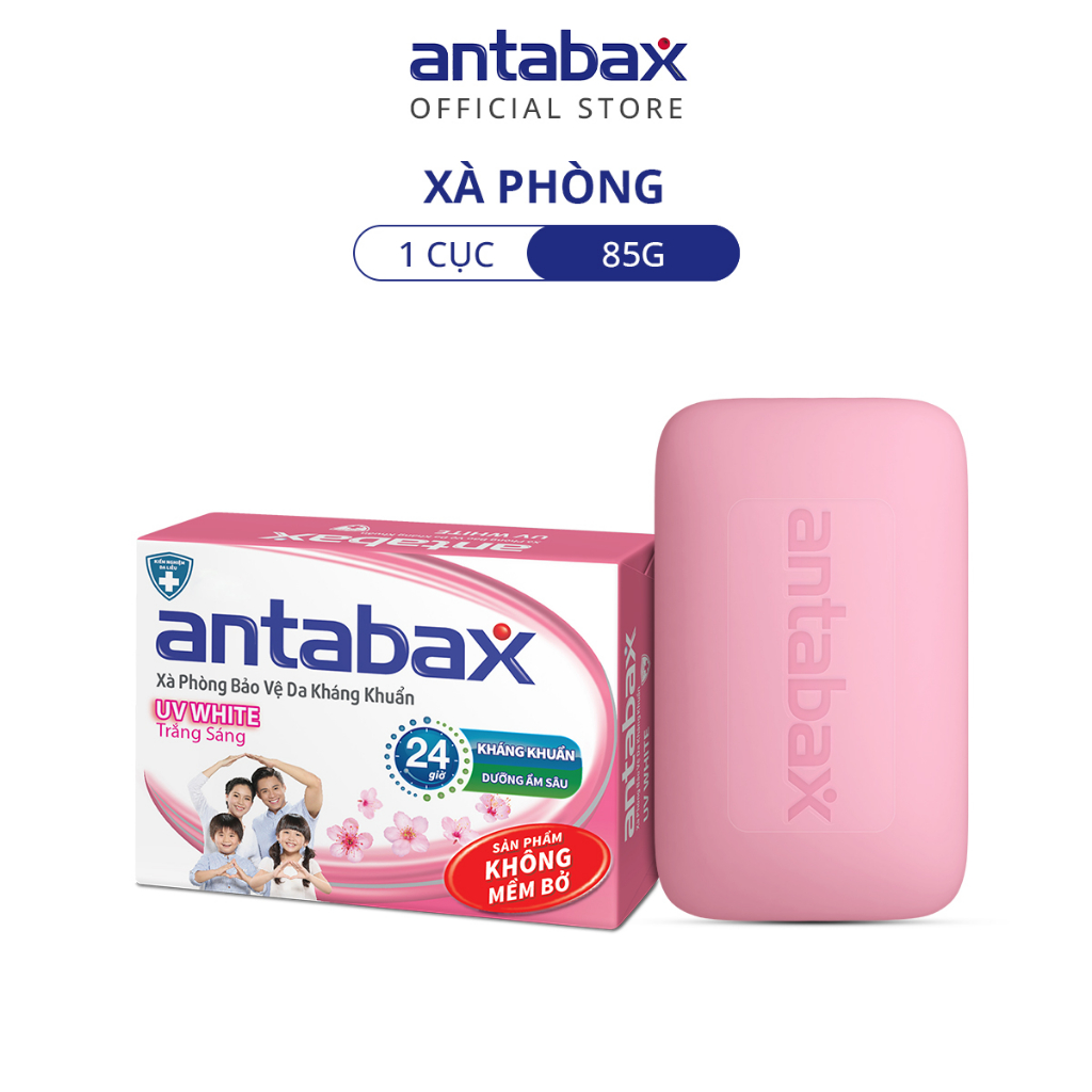 Xà Phòng Bảo Vệ Da Kháng Khuẩn Antabax UV WHITE Trắng Sáng 85g