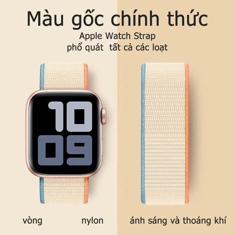 Dây Đeo Nylon Cho Đồng Hồ Thông Minh Apple Watch 44mm 40mm 49mm 45mm 41mm 42 / 38mm Series 7 8 3 6 Se ultra
