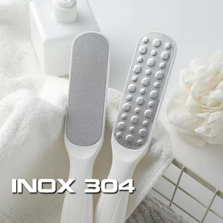 Dụng cụ chà gót chân LD tẩy tế bào chết 2 đầu cọ tiện lợi có móc treo nhà tắm