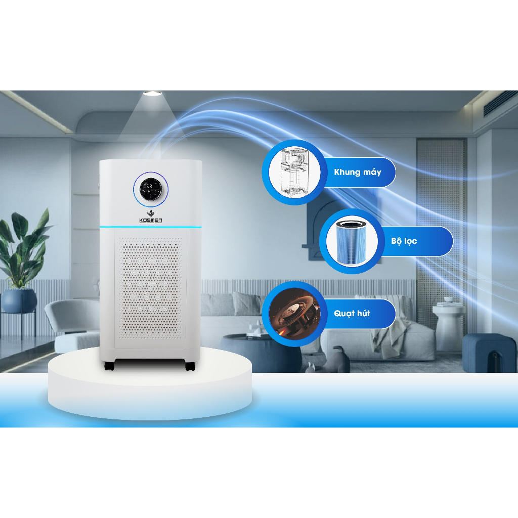 Máy lọc không khí bù ẩm Kosmen KM - A65, diện tích sử dụng 60m2 | BigBuy360 - bigbuy360.vn