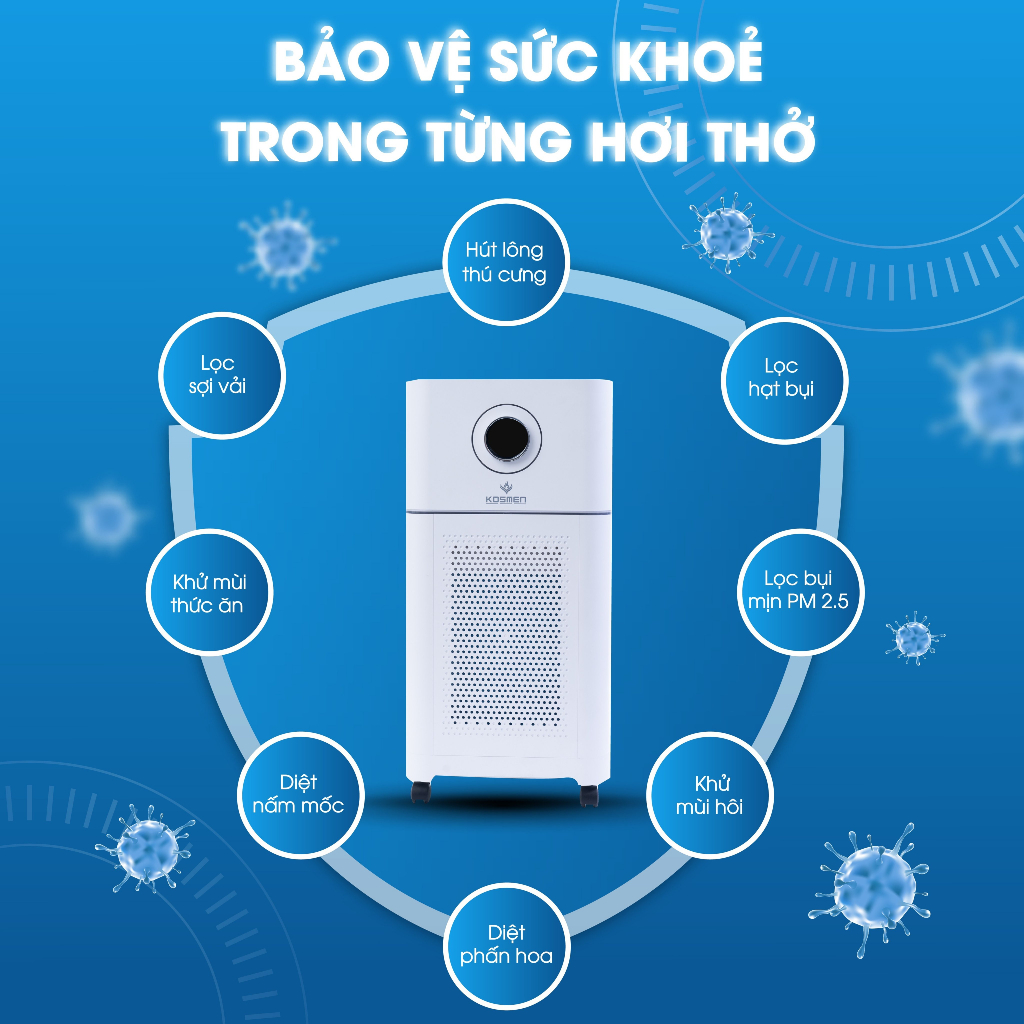 Máy lọc không khí bù ẩm Kosmen KM - A65, diện tích sử dụng 60m2 | BigBuy360 - bigbuy360.vn