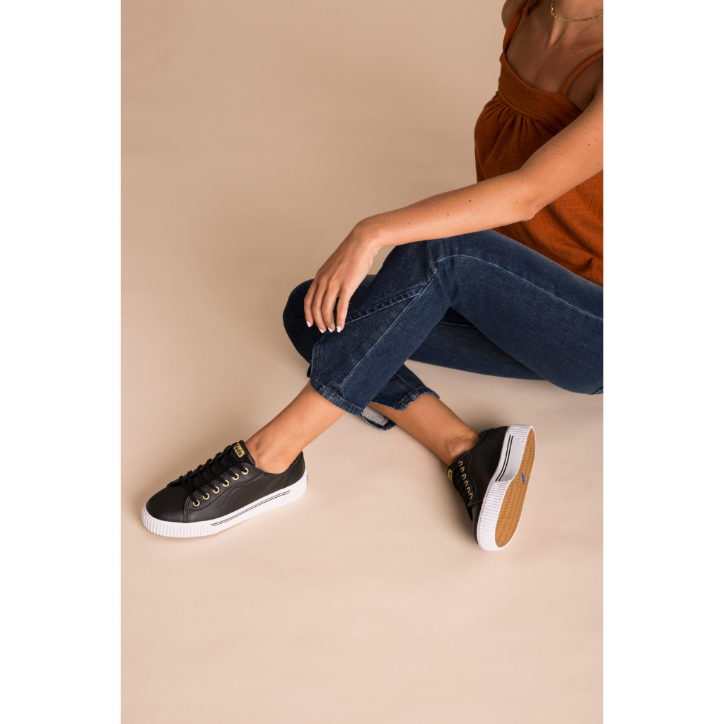 Giày Keds Nữ- Crew Kick Alto Leather Black- KD064947