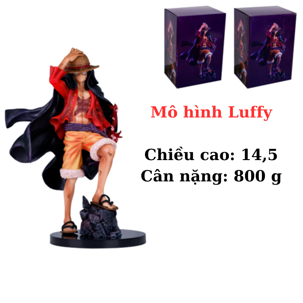 Mô hình One piece Luffy Store Luffy cao 24,5 cm, figure nhân vật anime vua hải tặc Luffy Store, mô hình trang trí decor