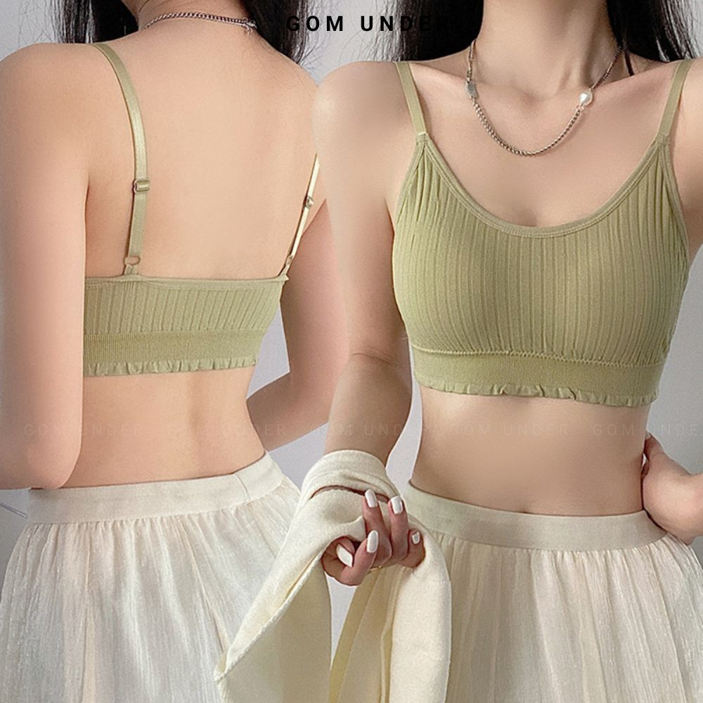 Áo bra gân tăm dây mảnh khoét ngực sâu GOM UNDER - SA-C07