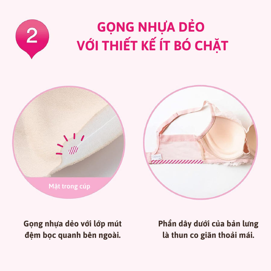 Áo lót Wacoal ISFB074 có gọng, nâng đẩy, ren thêu - Lecien