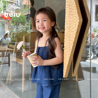 (Ảnh thật) Set bò denim cho bé từ 2 đến 8 tuổi