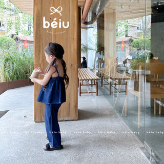 (Ảnh thật) Set bò denim cho bé từ 2 đến 8 tuổi