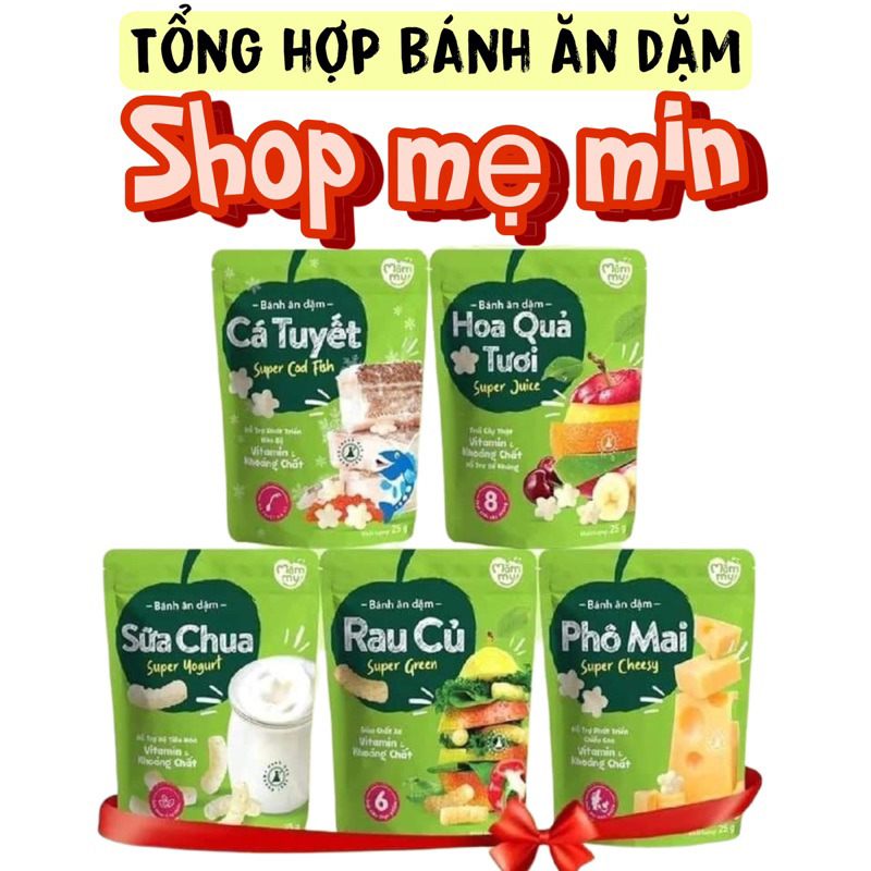 Tổng hợp Bánh ăn dặm cho bé từ 6 tháng Mămmy dạng que và dạng vòng
