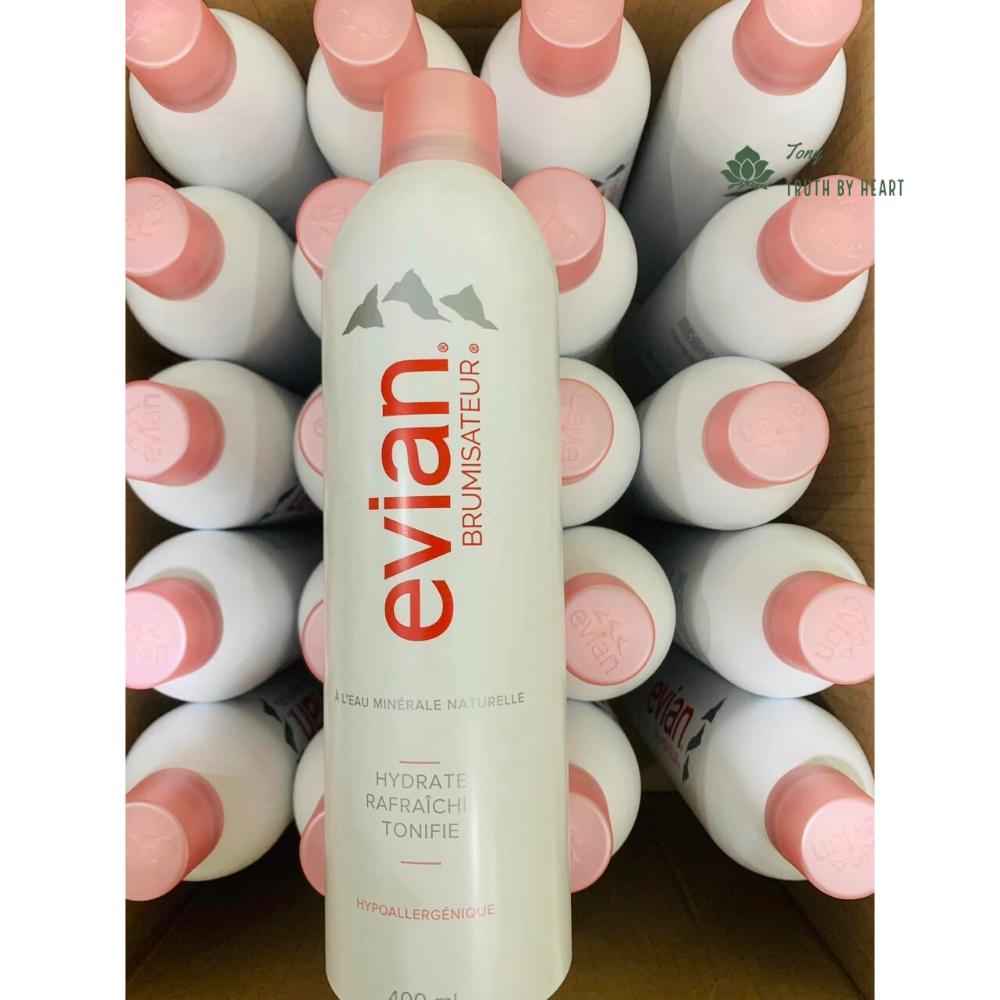 Xịt khoáng Evian 400ml của Pháp - Xịt khoáng cấp ẩm và làm dịu da