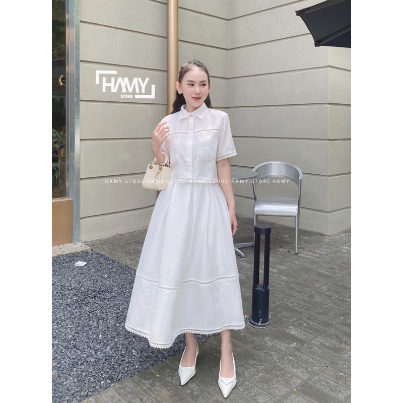 Sét Cổ Sơ Mi Phối Ren