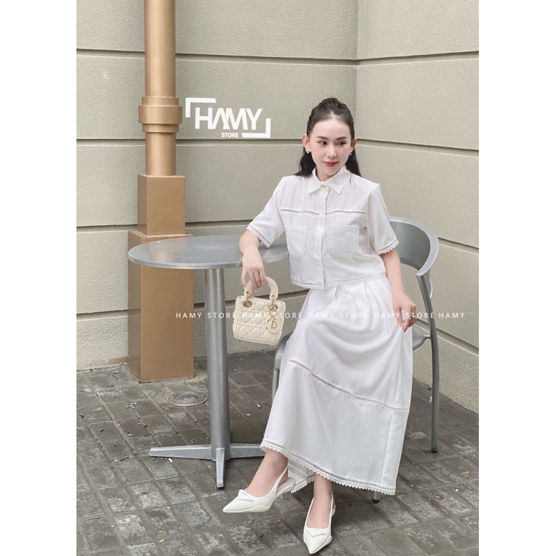 Sét Cổ Sơ Mi Phối Ren