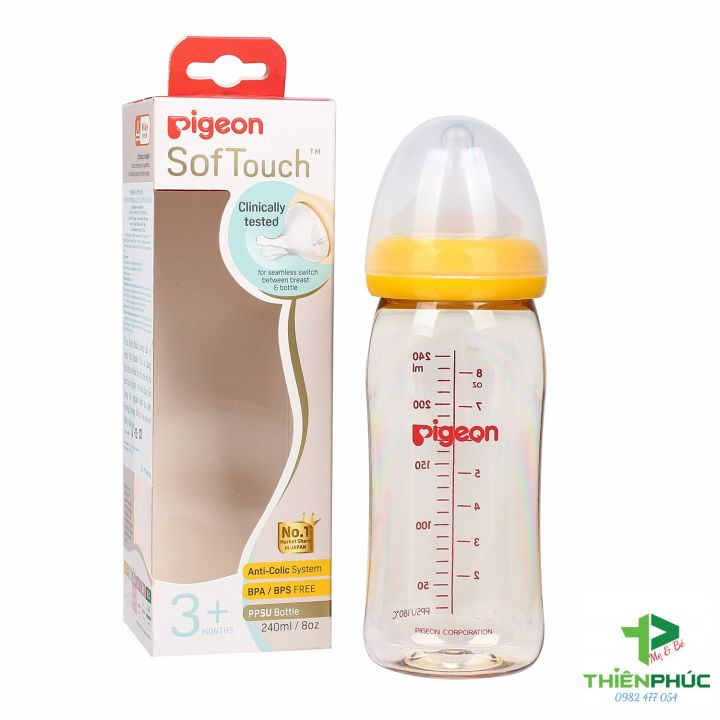 Bình sữa PPSU cổ rộng Pigeon