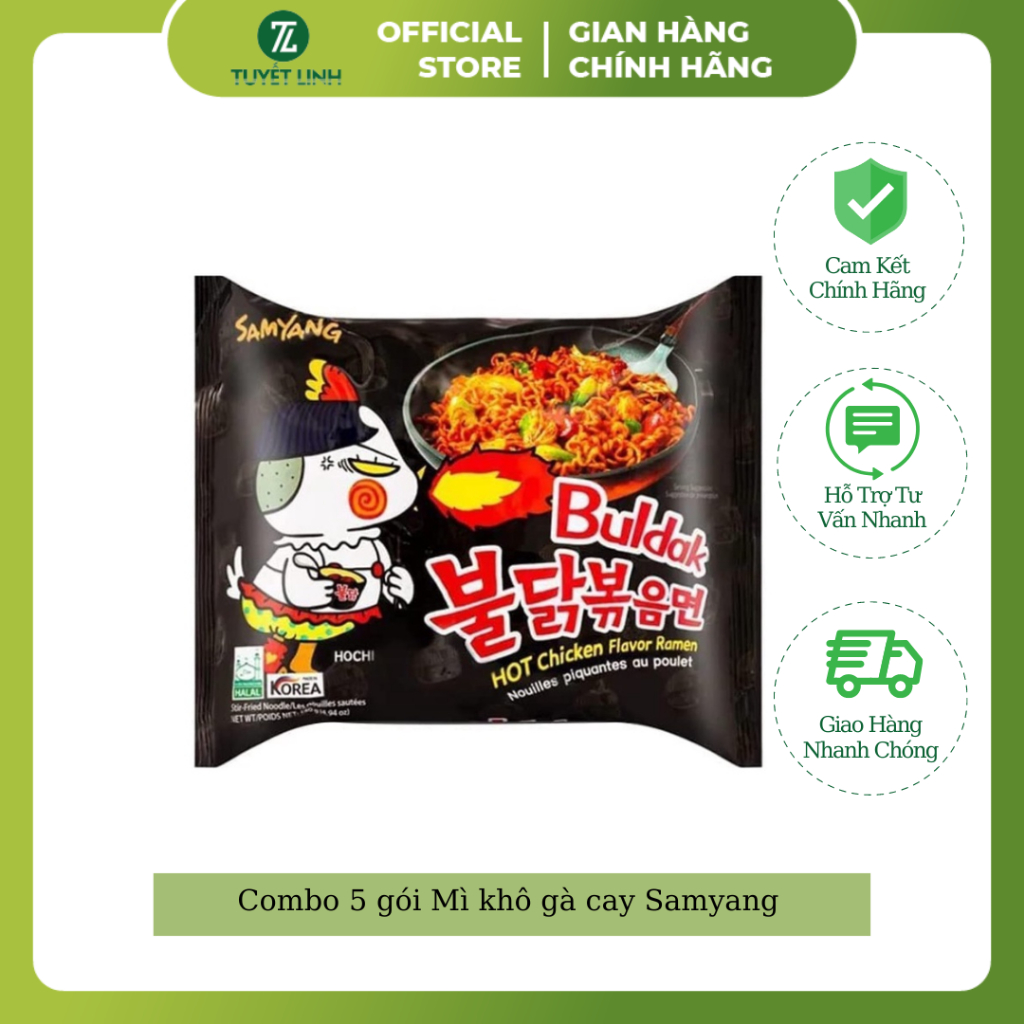 Combo 5 Gói Mì Cay Samyang Hàn Quốc