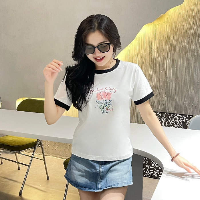 Áo thun Baby Tee Daisy unisex phông Nam Nữ Local Brand Chính Hãng Logo Midori M Studio