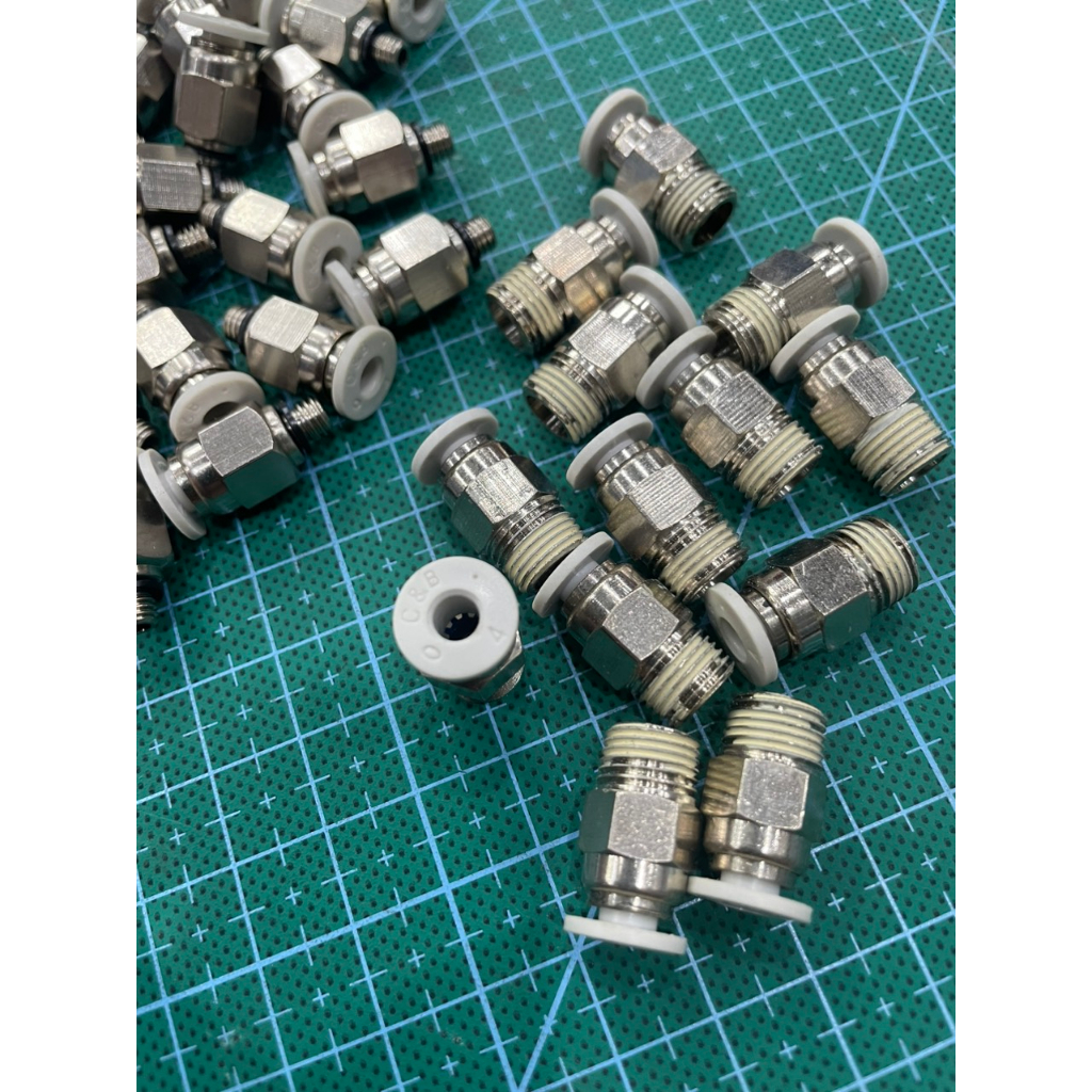Cút nối cắm nhanh dây hơi 4mm có ren