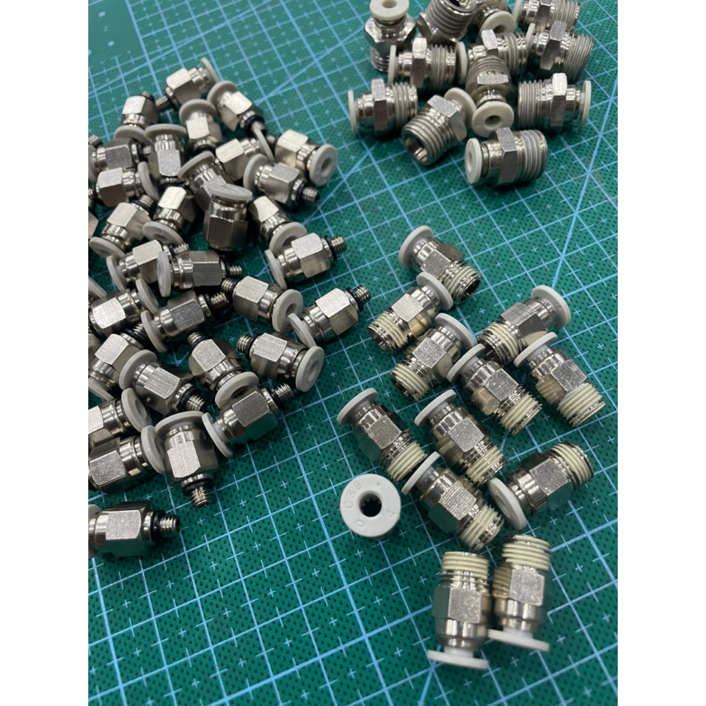 Cút nối cắm nhanh dây hơi 4mm có ren