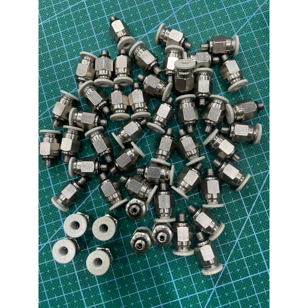 Cút nối cắm nhanh dây hơi 4mm có ren
