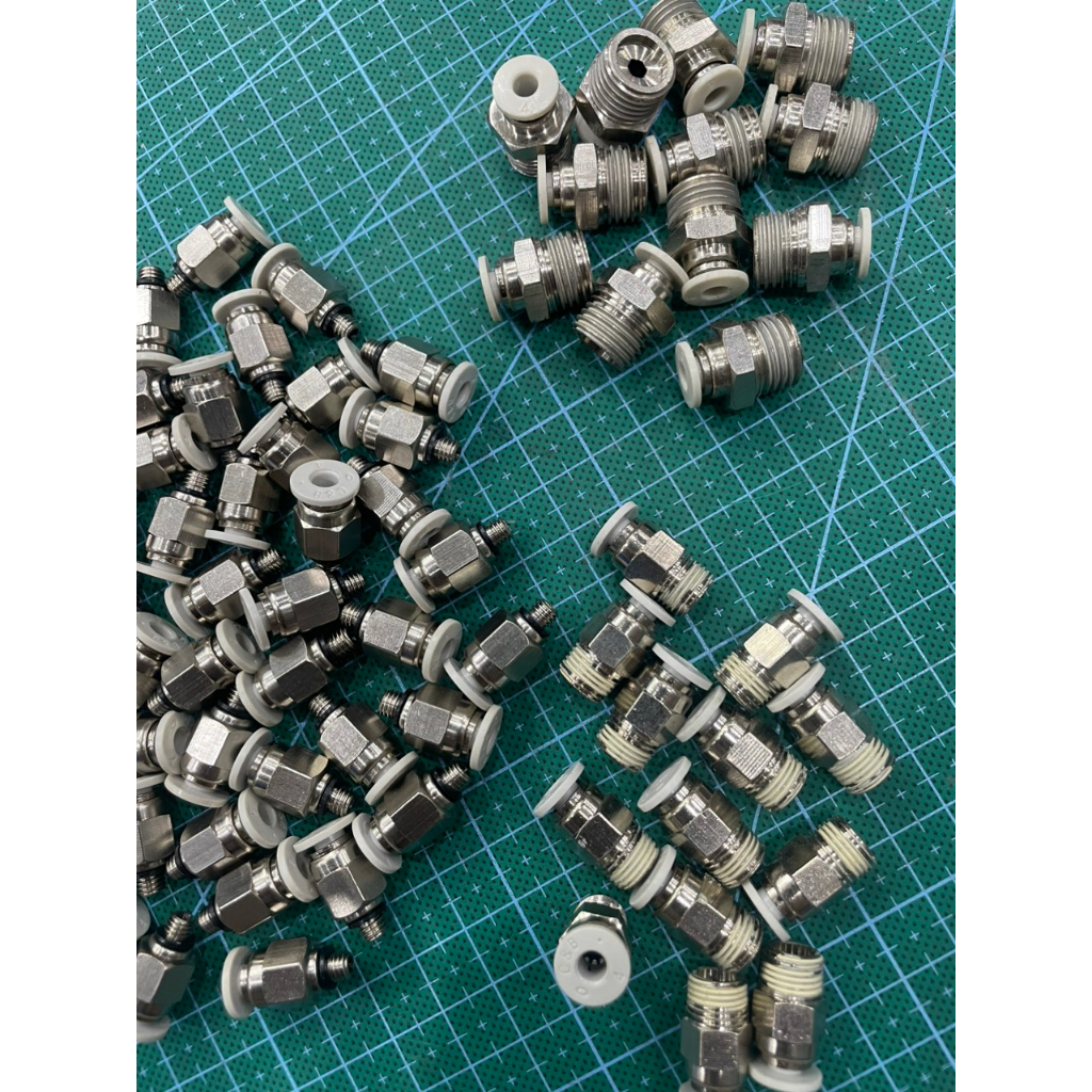Cút nối cắm nhanh dây hơi 4mm có ren
