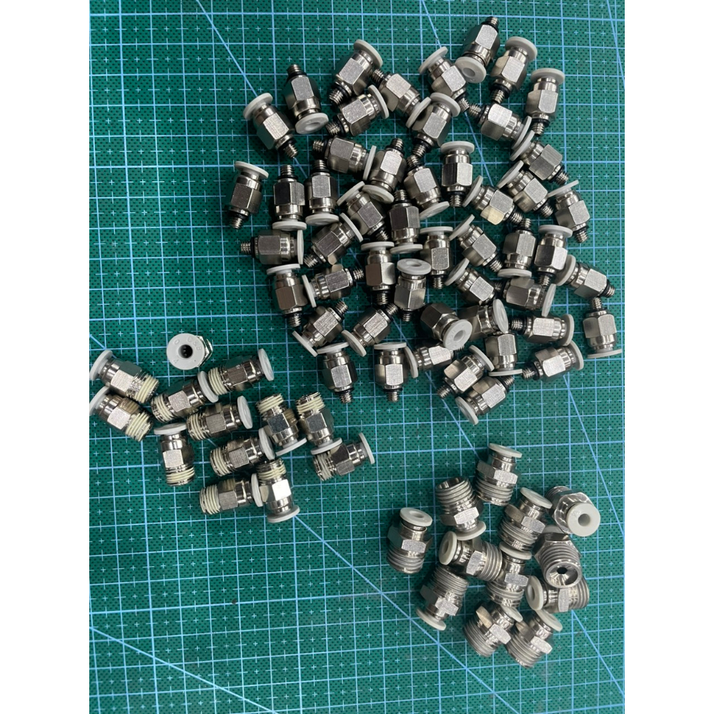 Cút nối cắm nhanh dây hơi 4mm có ren