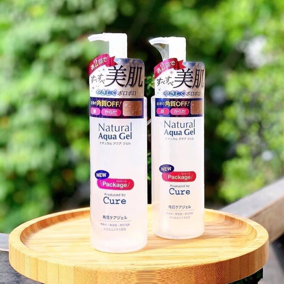 Tẩy da chết da mặt CURE Natural Aqua Gel 250g chai tẩy tế bào chết