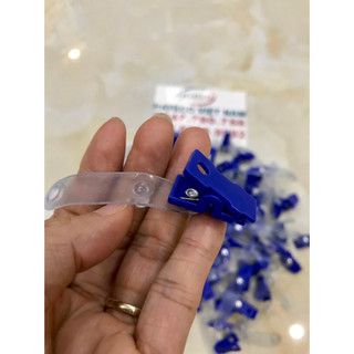 [SALE] 100 KẸP THẺ NHỰA màu xanh (HÀNG CAO CẤP) - CÀI THẺ NHỰA- Kẹp Giữ Thẻ Bằng Nhựa - Kẹp thẻ đeo