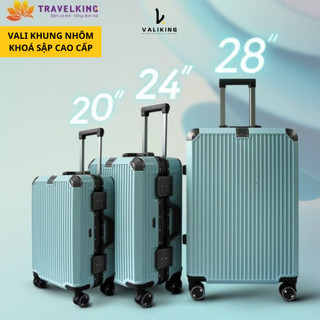 Vali kéo cao cấp khung nhôm khóa sập travelking8003 chính hãng phân phối bởi valiking