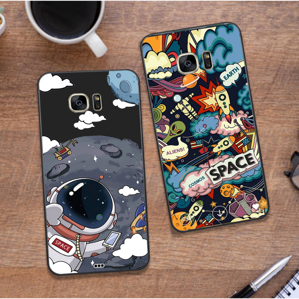 Ốp Samsung S6 / S6 Edge / S7 Edge / Note 5 / S7 in hình họa tiết phi hành gia cute dễ thương đẹp hot trend