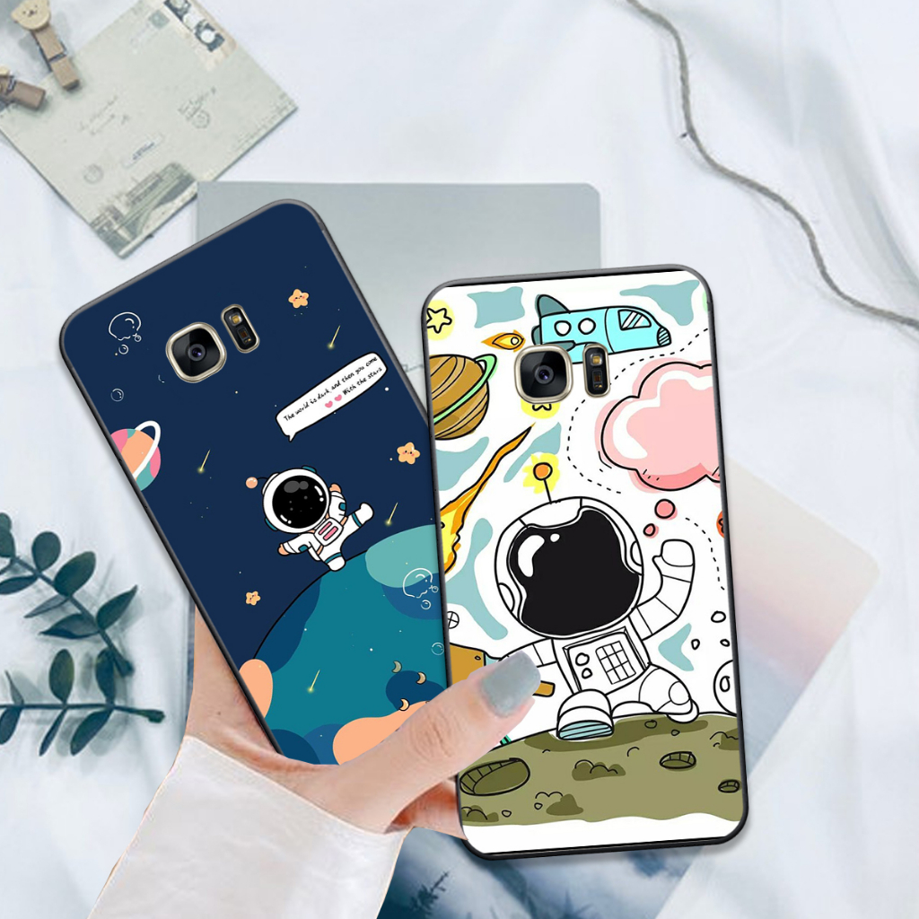 Ốp Samsung S6 / S6 Edge / S7 Edge / Note 5 / S7 in hình họa tiết phi hành gia cute dễ thương đẹp hot trend