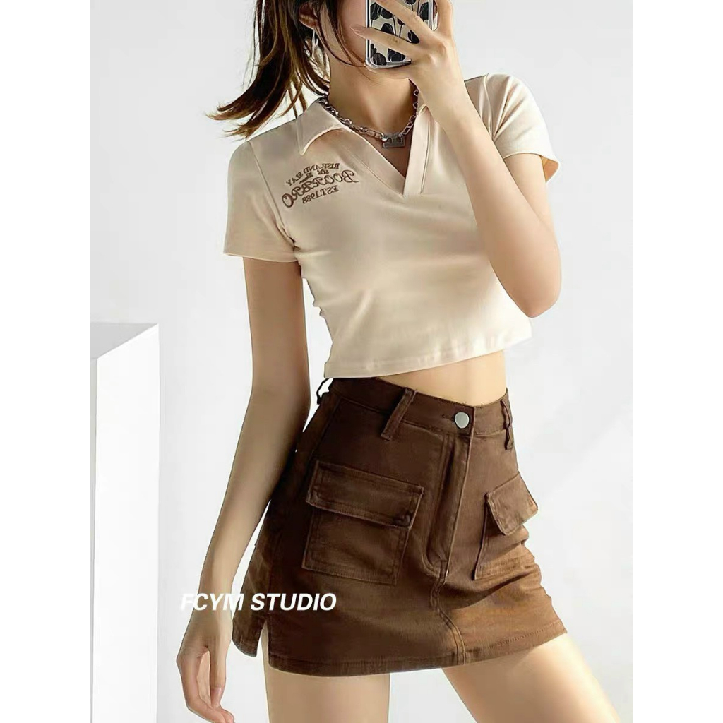 áo croptop cổ bẻ 1988 P.A HOUSE