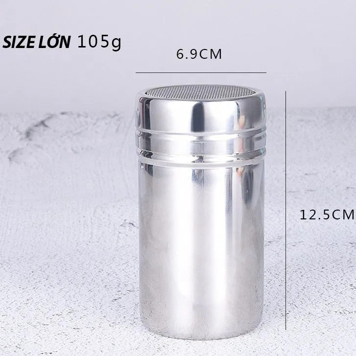 Lọ rắc bột cacao loại lớn cao 12.5cm và bộ 16 khuôn tạo hình capuchino