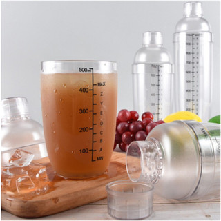 Bình lắc shaker pha chế nhựa chia vạch dung tích 350ml, 500ml, 700ml, 1000ml